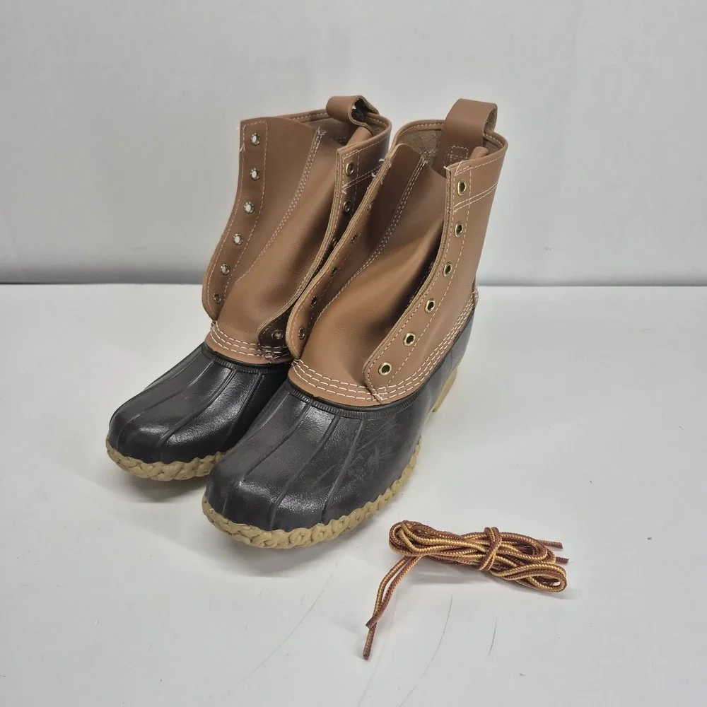 Vintage LL Bean Duck Boots Brown Leather & Rubber Women's Sz 8M USA